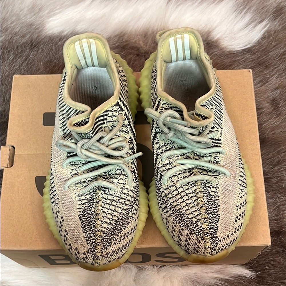 Adidas Yeezy Boost 350 V2 Sneakers - Gray/Yellow - Picture 1 of 7